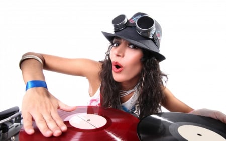 dj girl - rock, music, dj, joy