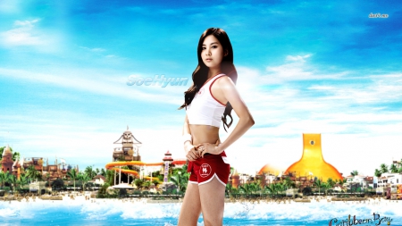 soe hyun - sky, cool, beauty, beach, sea