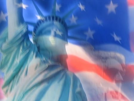 Star Spangled Banner - Lady Liberty - our flag, lady liberty, stars, stripes