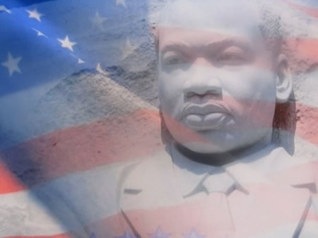 Star Spangled Banner-MLK - white stripes, red stripes, bue, white stars