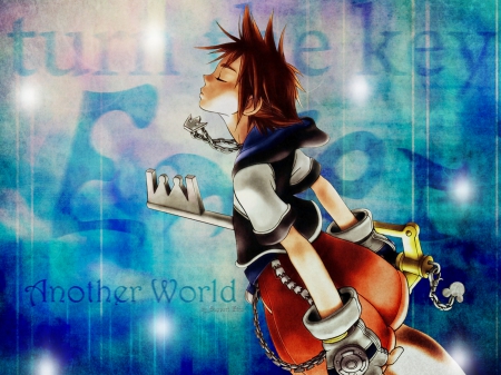 ~Another World~ - sora, square enix, magical, kingdom hearts, video game, colorful, keyblade