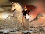 unicorn red head woman