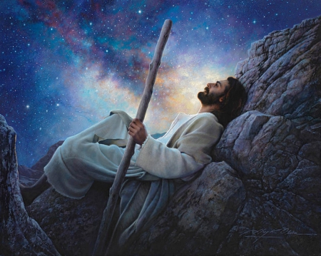 Worlds without end - christ, jesus, stars, night, christian, shepherd, christianity