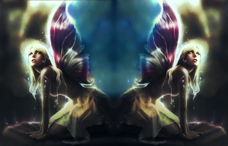 Fairies - abstract, beauty, art, digital