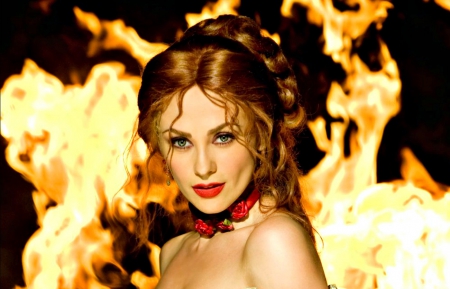 Aracely Arambula - tv series, singer, girl, aracely arambula, beauty, flame, green eyes, corazon salvaje, actress, regina, redhead, fire, red, telenovela, woman