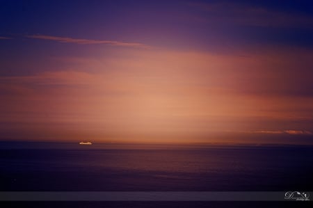 The sea - boats, blue, sea, sun, sky