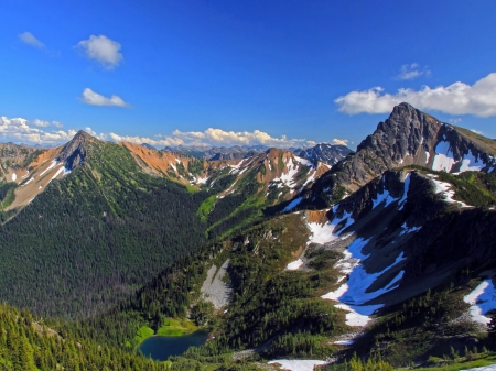 mountain - sky, tree, mountain, snow