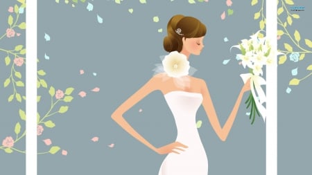 Bride - thin, bride, vector, art