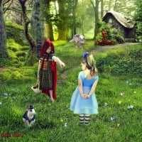 Red Riding hood meets alice in wonderland