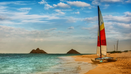 Sailing Beach - sailing, shore, beach, Sailing Beach, beach shore