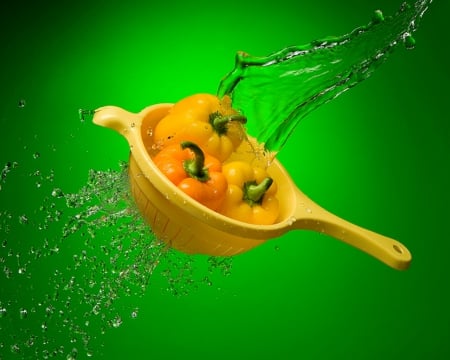 Bell pepper - bell pepper, drops, water, vegetable