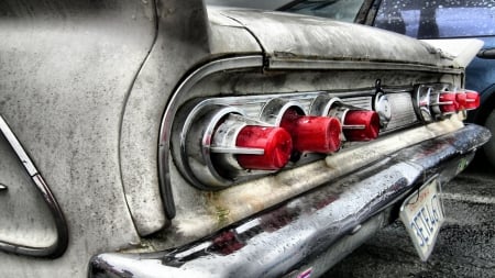 vintage pontiac taillights hdr - car, vintage, taillights, hdr, dirt