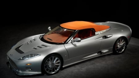 spyker c8 aileron spyder - tan, convertable, grey, car