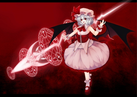 Scarlet - Girl, Remilia Scarlet, Wings, Cant think of a fourth, Spear