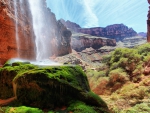 ribbon falls at north kaibab trail in the grand canyon