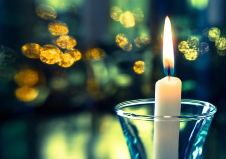 Candle - green, candle, colors, color, photo, glass