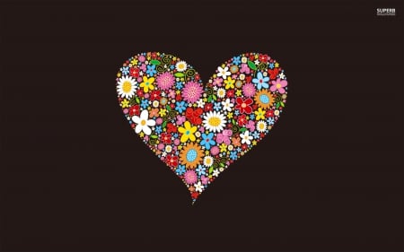 ~Floral Heart~ - petals, heart, flowers, spring, floral, art, colorful