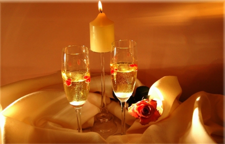 ~Romantic Deco~ - candle, decoration, romantic, wine