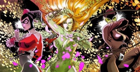 HARLEY QUINN,POISON IVY,CATWOMAN - babes, dc, villains, coimcs