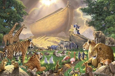 NOAHS ARK - NOAHS, ARK, ANIMALS, LAND