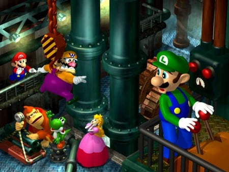 In a Factory - Mario, Wario, Peach, Donkey Kong, Mario Party, Luigi, Yoshi, Factory