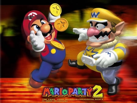 Mario Party 2 - mario, mario party 2, wario, coins