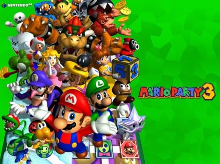 Mario Party 3 - luigi, peach, waluigi, daisy, mario party 3, donkey kong, yoshi, mario, bowser, koopa kid, wario