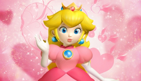 Princess Peach - mario, cute, peach, pink