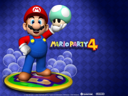 Mario Party 4 - Mario, Mushroom, Mario Party 4, Bubbles