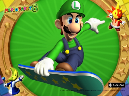 Luigi - Moon, Mario Party 6, Luigi, Sun, Nintendo