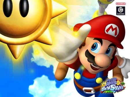 Super Mario Sunshine - mario, shine sprite, super mario sunshine, nintendo, fludd