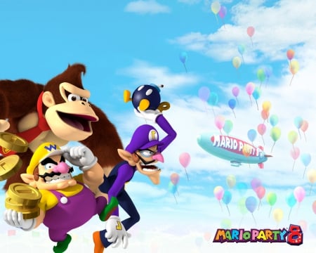 Mario Party 8 - Wario, Coins, Waluigi, Donkey Kong, Mario Party 8, B-omb