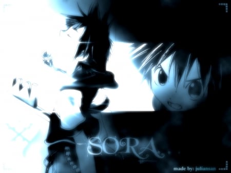 Sora - Sora, Blue, Kingdom Hearts, Keyblade