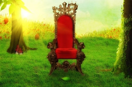 Throne Room - room, greenery, throne, fantasy