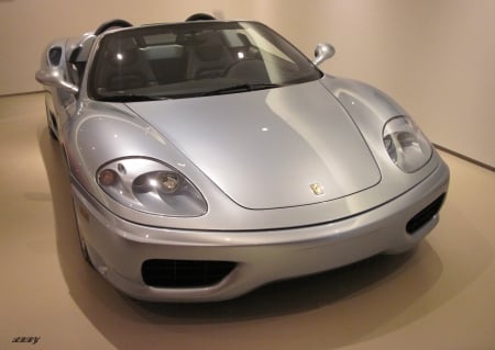 Silver Ferrari - ferrari, silver, black, photography