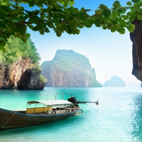 Boat on small island in Thailand