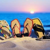 Summer Sandals in the Sand Still Life