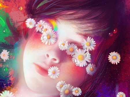 Flowers Face - cg, face, flower, fantasy