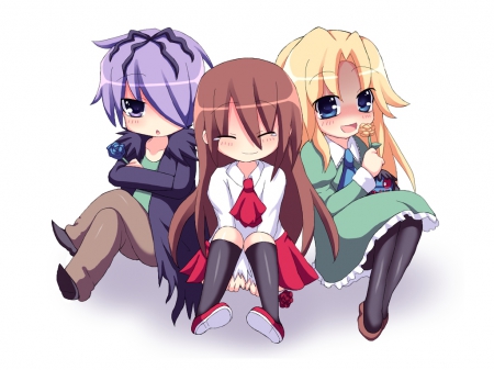 Chibi - anime, kawaii, female, team, blonde, guy, blond hair, long hair, boy, male, short hair, group, blond, plain, hd, chibi, purple hair, may, anime girl, girl, simple, blonde hair, friend, brown hair, ib, white, garry, cute