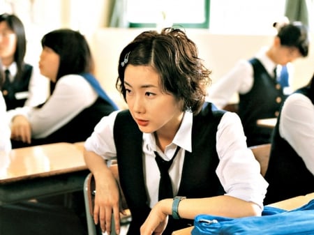 choi ji - korean, learn, school dress, shorthair