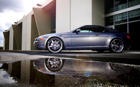 BMW - silver body, bmw, car, reflection