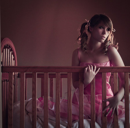 Confined - bed, girl, baby, pink, confined