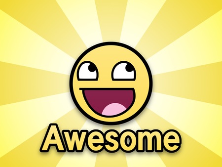 The Awesome Smiley - yellow, meme, cool, beams, awesome, cute, face, nice, smiley, wallpaper