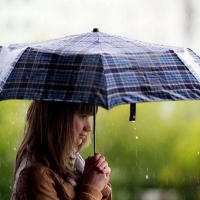 girl in rain