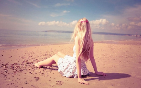 Preety Girls - mood, beach, enjoy, sea