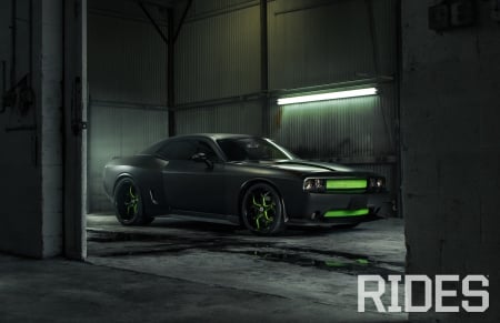 Abel Bodied - Flat Black, Green Accents, Widebody, Mopar