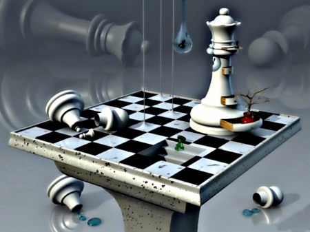 chess board wallpaper, surreal, 3d rendering Stock Illustration