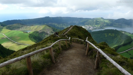 wonderful mountain ridge trail in portugal - ridge, mountain, trail, valley