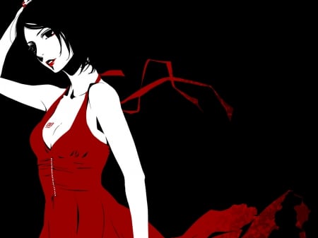 Lady In Red - sexy, dark, vocaloid, meiko, dress