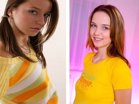 Aneta J - j, aneta, yellow, shirt